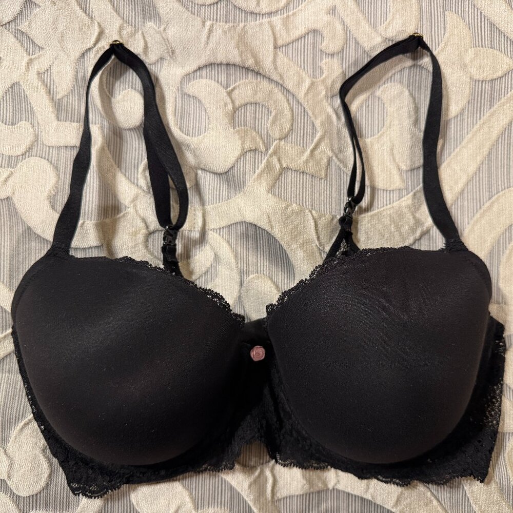VICTORIAS SECRET DREAM ANGELS LINED DEMI Lace 36D Black